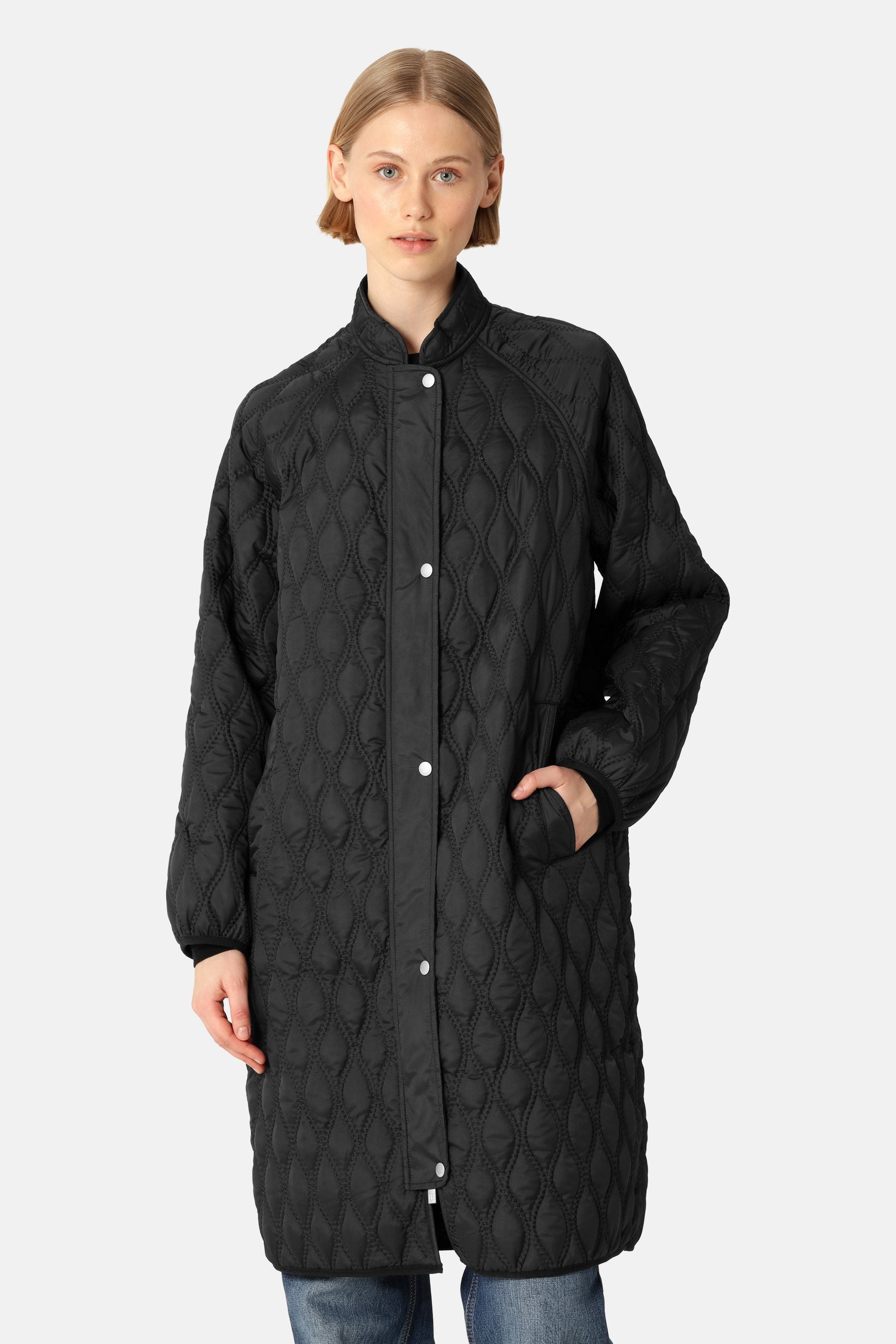 Long Quilt Jacket - Black